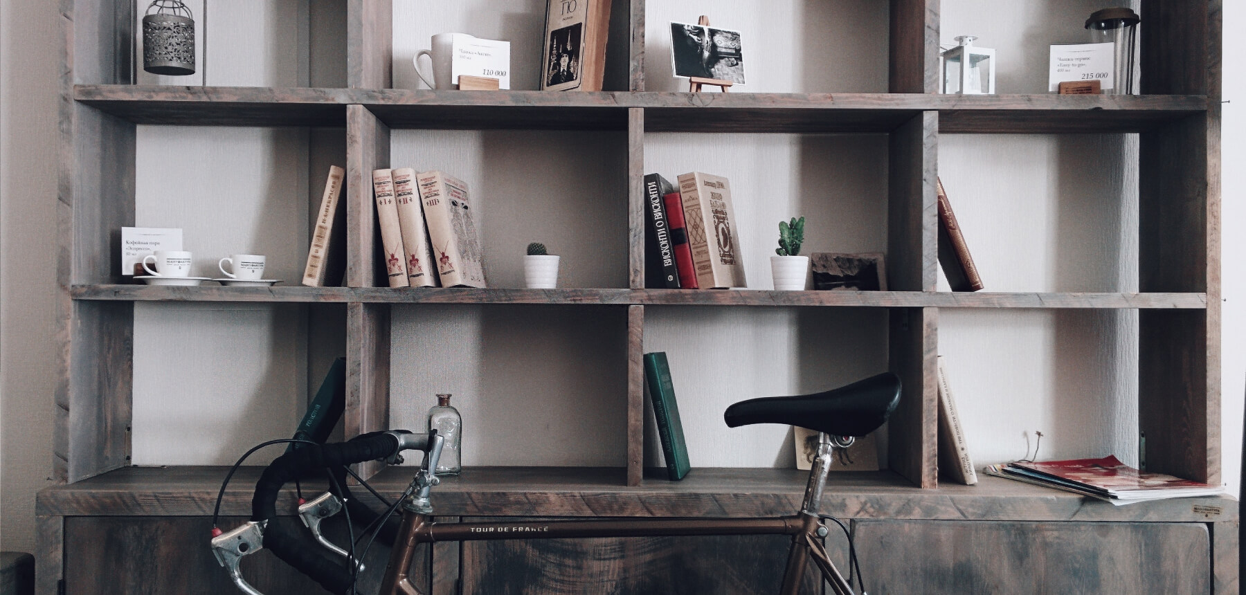 Bike Against Bookshelf
